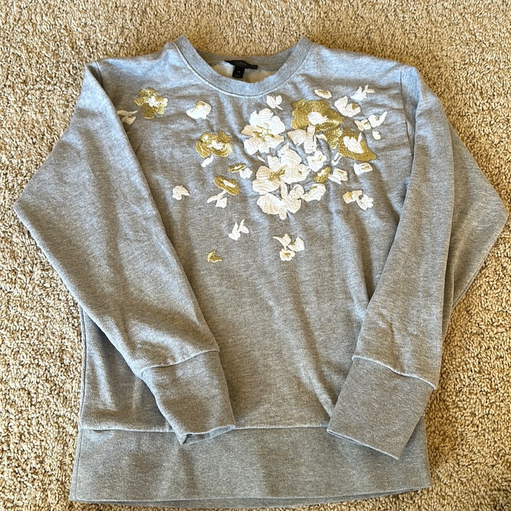 Like new J crew embroidered sweatshirt